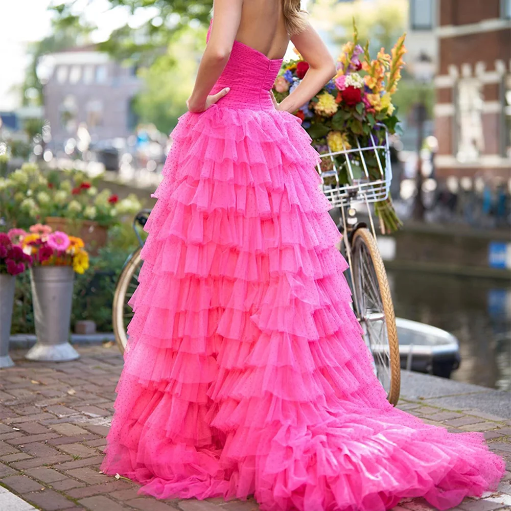 A-Line Sweetheart Organza Sleeveless Formal and Temperament Evening Dresses Bow Tiered Tiered Zipper Back Saudi Arabia 2024