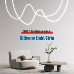 Round Silica Gel Flexible Strip Light Ip67 Waterproof 360 Led Neon Rope Tube Soft Lamp for Smd Ws2811 Diy Chandelier Accessories