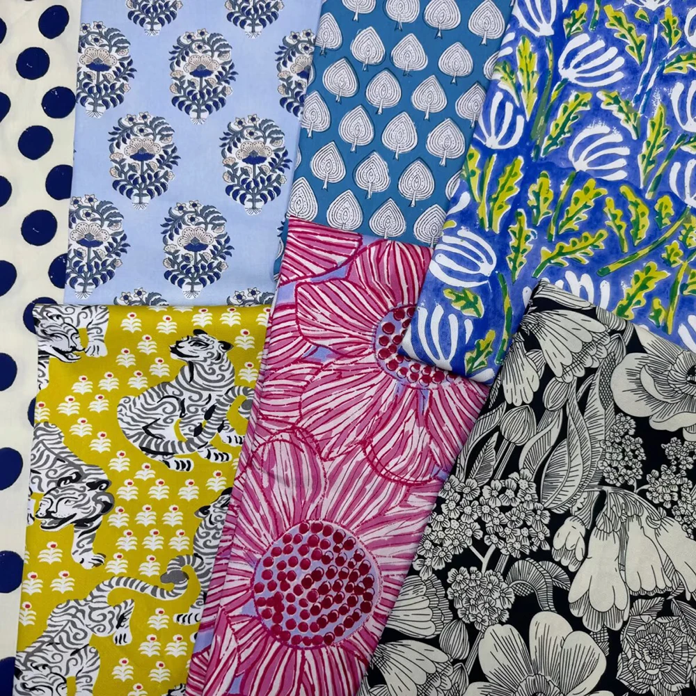 Chainho,Digital Print Plain Weave Poplin Cotton Fabric,High Density,DIY Quilting Sewing Material,Patchwork Cloth,4 Sizes,26PC48