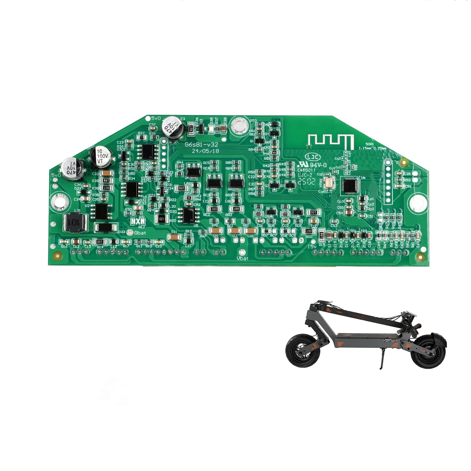 For kukirin G4 Scooter Display Mainboard PCB Control Panel for Electric Scooter Instrument Dashboard Green 12x4.8x1.3cm