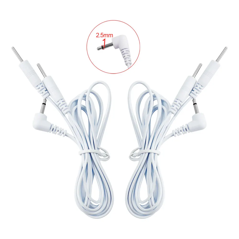 2-way Electrode Wires Cables DC Head 2.5mm Plug 2mm For Tens Unit Ems Massager Connection Electrode Pads Lead Copper Wire