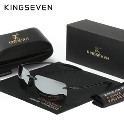 KINGSEVEN 경량 무테 선글라스 직사각형 남성 빈티지 TR90 UV 400 보호 안경 여성 Oculos Feminino