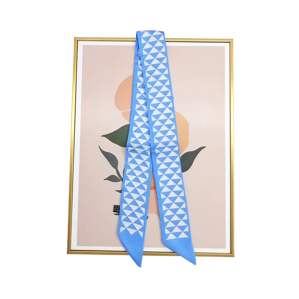 Koreanische Version des neuen vielseitigen geometrischen Rauten-Damen-Twill-Seidenschal-Taschenbindegriff-Band-Stirnband 5 * 90 cm
