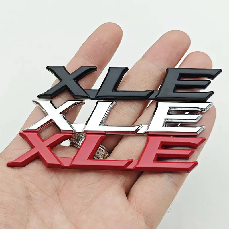 3D Metal Badge Car Letters Rear Trunk Logo XLE Sticker Emblem for Toyota Highlander Corolla Sienna Camry RAV4 XLE Accessories