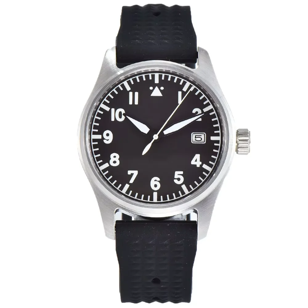 Tandorio NH35A Pilot Automatische mechanische Uhr 200 m wasserdicht Tauchen Flieger Herrenuhr 39 mm Datum Saphirglas leuchtend 7