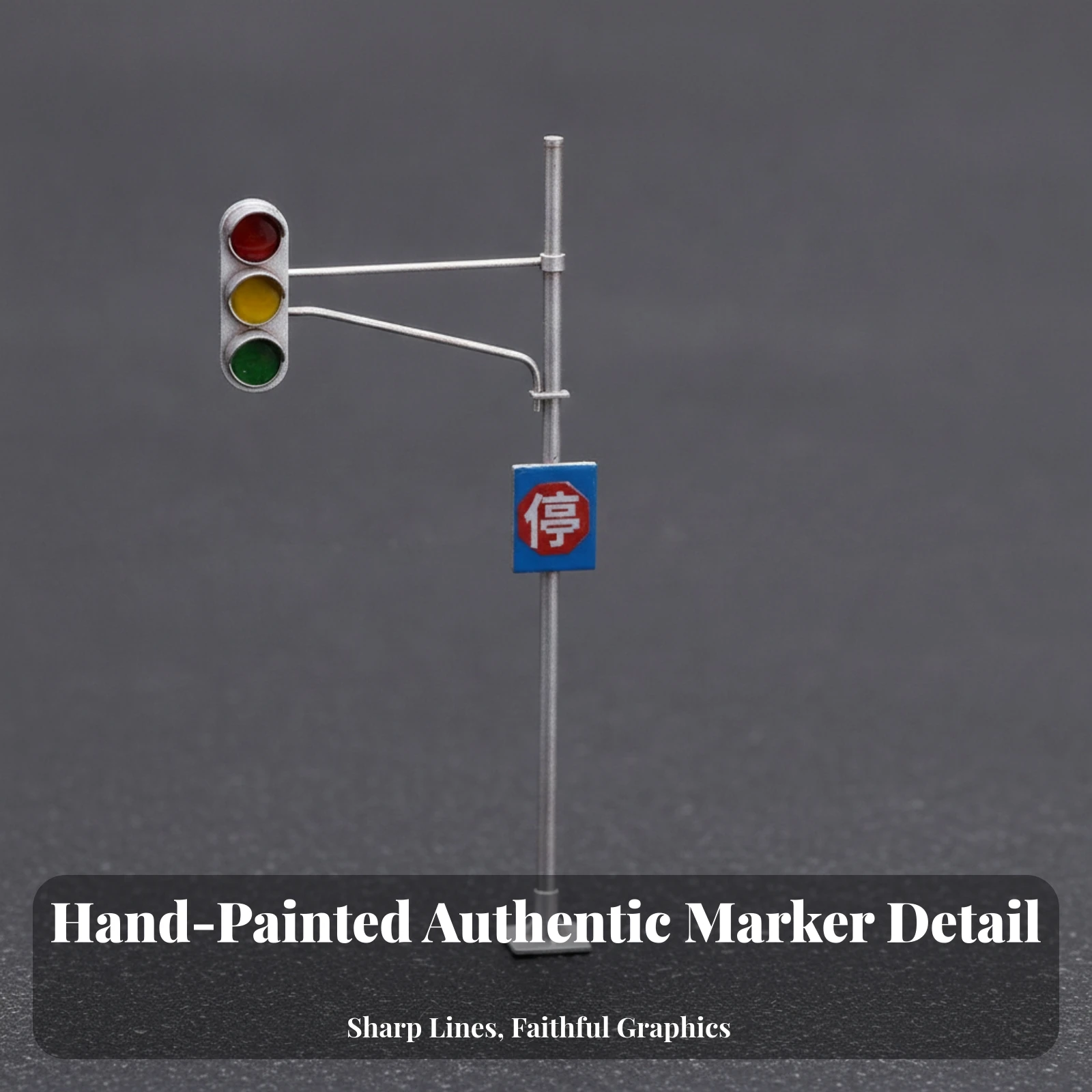 Miniature Traffic Light with Road Sign Mini Miniature Street Light Model Road Sign Toys Small for Hobbyists, Dioramas