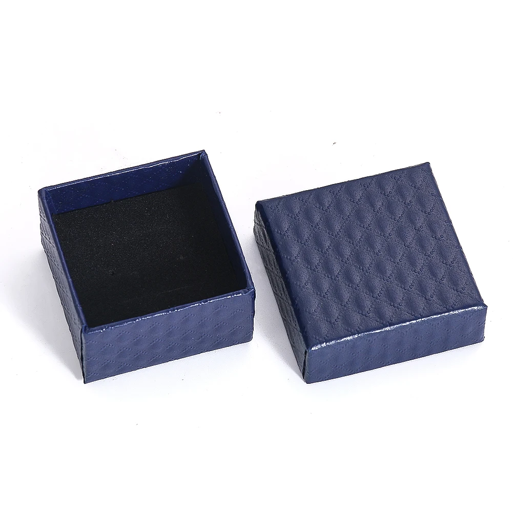 Square Jewelry Box Exquisite Earrings Display Paper Box Necklace Preservation Jewel Case With Foam Cotton Jewellery Gift Boxes