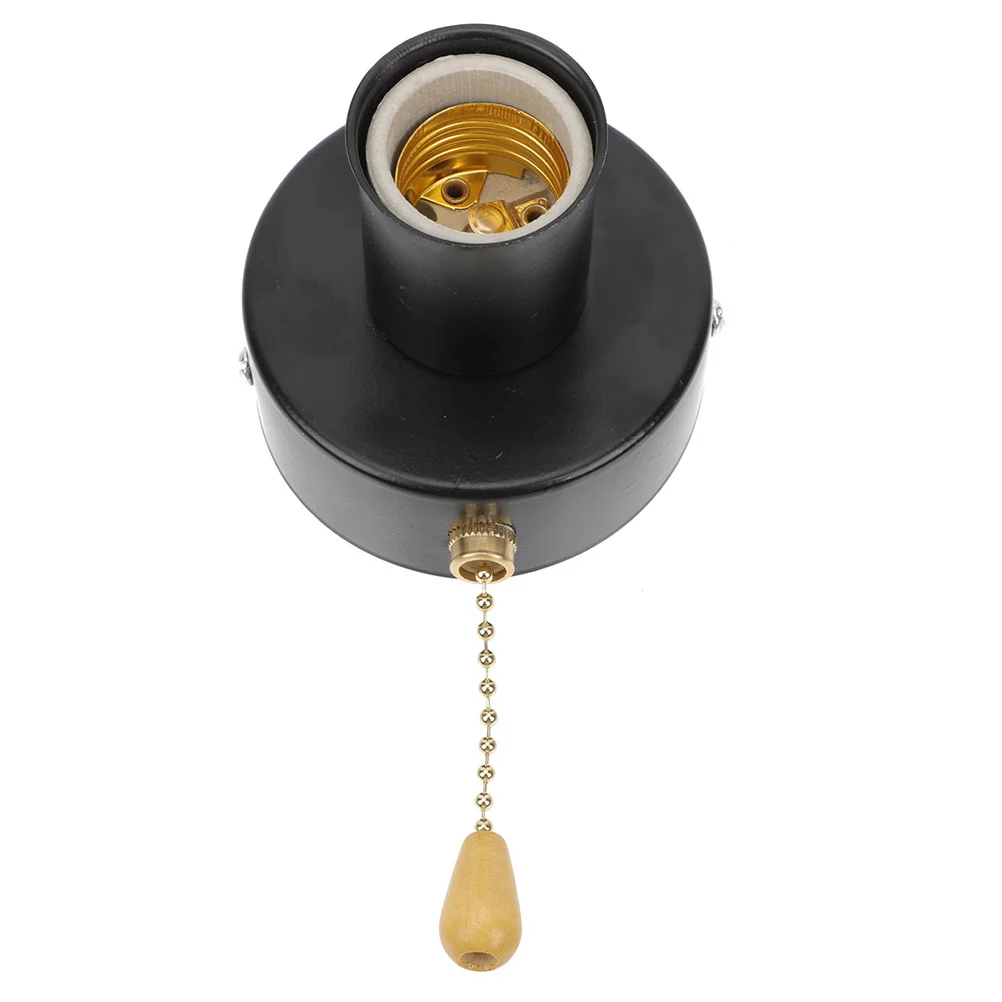 Stainless Steel Pull Chain Lampholder Bedside Lamp Switch Durable Easy to Clean and Replace Wall Light Accessory