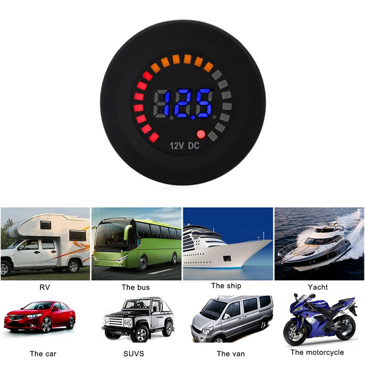 DC 12V Universal Car Motorcycle Boat LED Digital Voltmeter Panel Volt Meter Monitor Gauge Display Car Accessoriescar