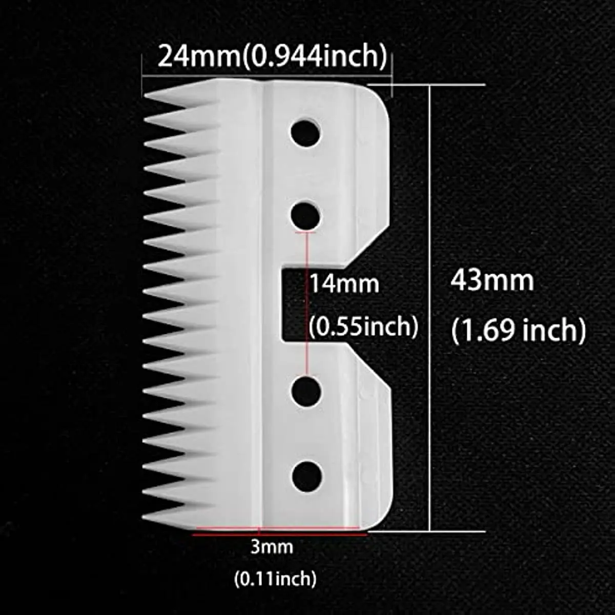 2pcs 18 Teeth Clipper Blades - Fast Feed Ceramic Blade - Pet Dog Grooming Replacement Blades,for Andis Ceramic Parts