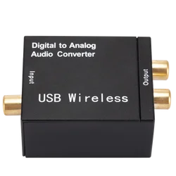 Digital to Analog Audio Converter 3.5MM AUX 2*RCA Amplifier Decoder Optical Fiber Coaxial Signal to Analog DAC Spdif Conversion