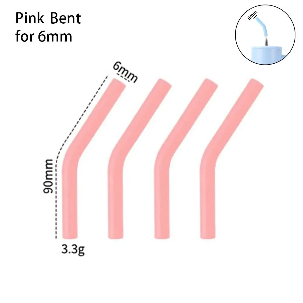 4Pcs Protective Cover Straw Tip Cover Tongue Anti-scalding Anti-scratch Straw Silicone Tip 6mm 8mm Reusable Straw Cap