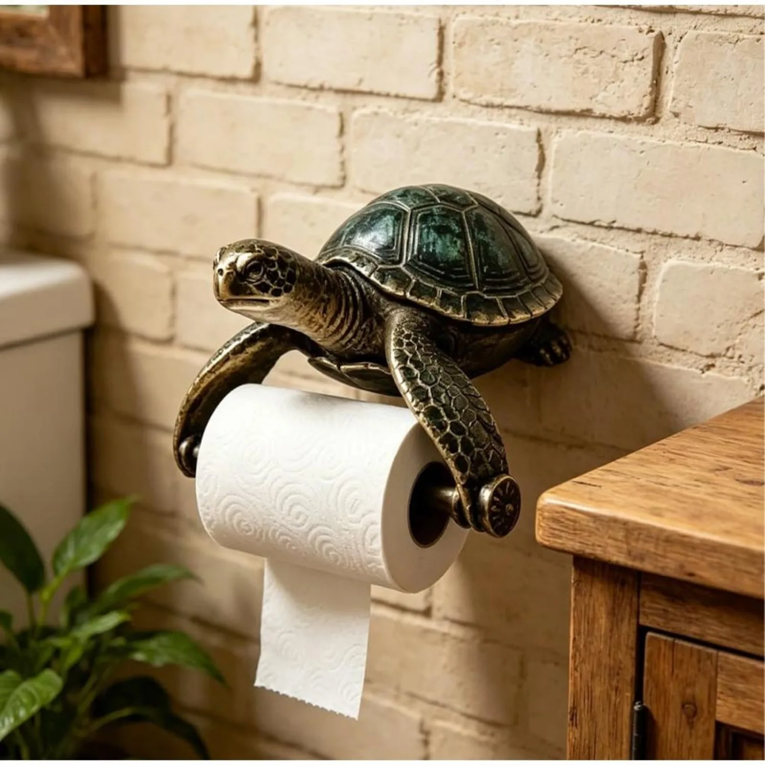 Ocean Guardians Toilet Paper Holder Series Cute Sea Turtle Wall Mount Resin Nautical Bathroom Decoration with Fun Marine Style view 5