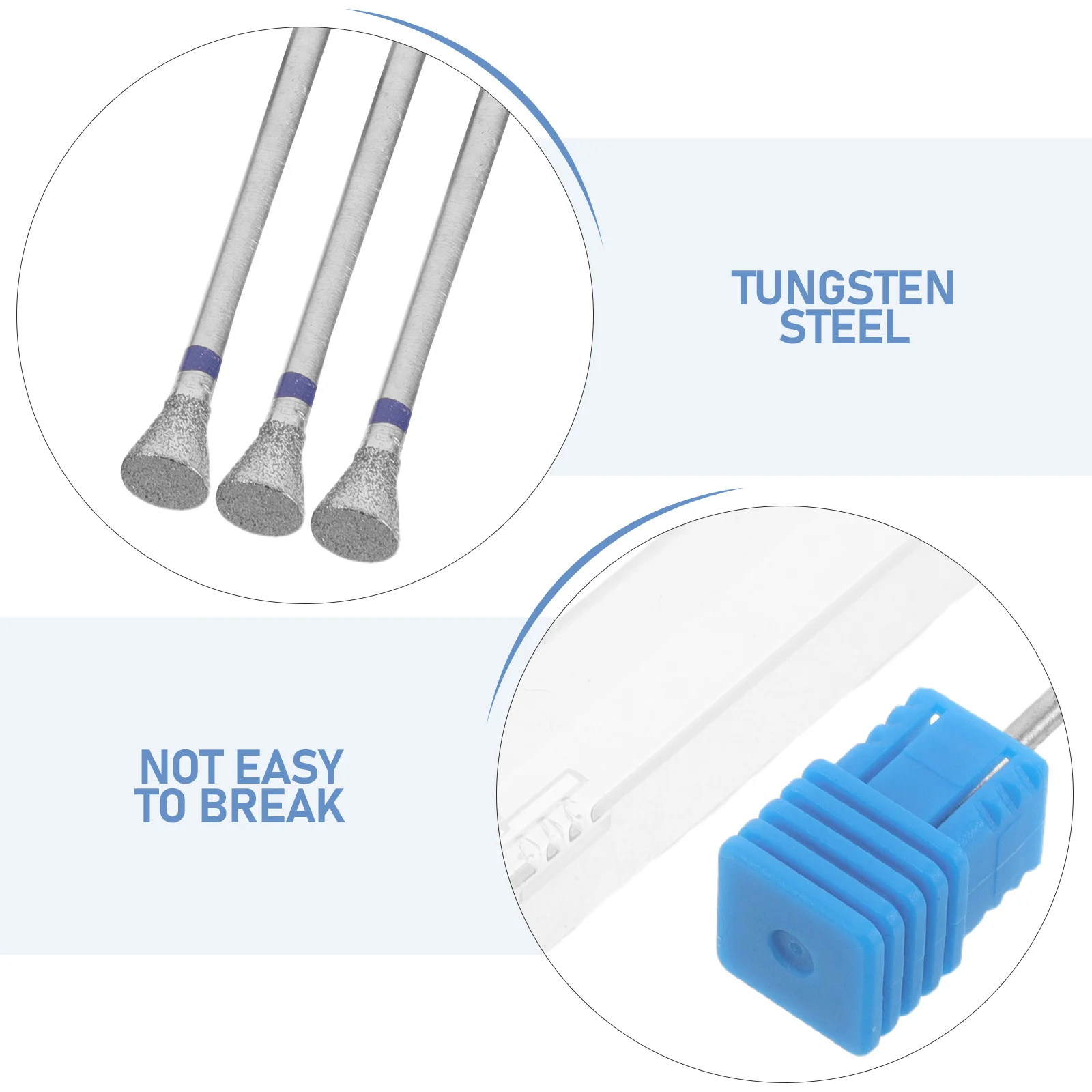 Accesorios de taladro eléctrico para uñas, brocas de acero de tungsteno para alisar las uñas, pulido, eliminación de cutículas, piel muerta gruesa acrílica, 10 Uds.