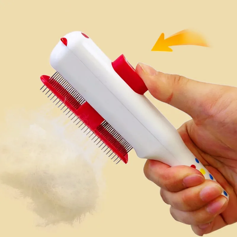 

Dog Comb Automatic Dogs Brush One-click Flea Combs for Pet Hair Remover Self Cleaning Cat Brush Dog Grooming Massage Dogscomb
