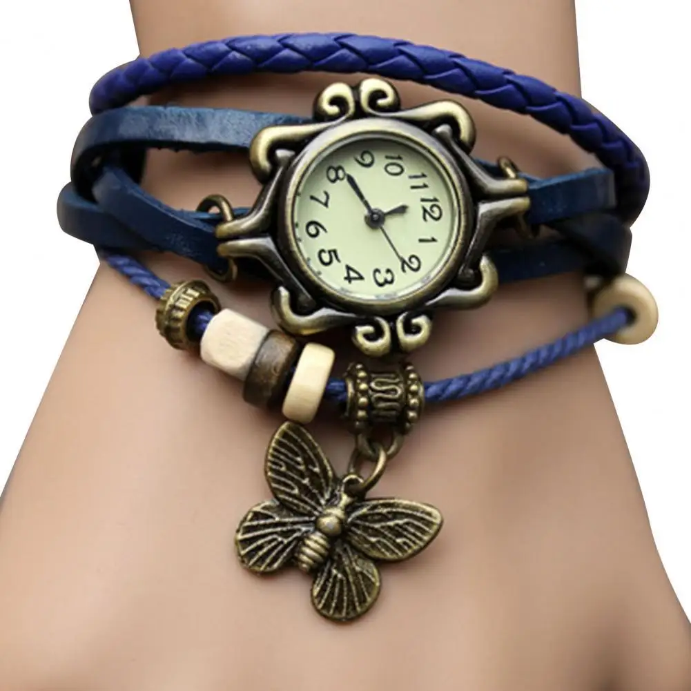 Fashion Multicolor High Quality Women Genuine Leather Vintage Quartz Dress Watch Bracelet Wristwatches Leaf Gift Watch Women