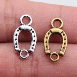 WYSIWYG 20pcs 18x10mm Lucky Horseshoe Charm Horse Shoe Charms Connector Horseshoe Connector Charms