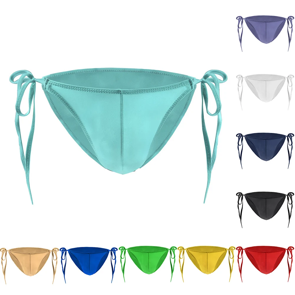 

Men Sexy Thin Low Waist Underpants Lace Up Bulge Lingerie Erotic Slight Strech Panties Gay Sissy Pouch Underwear Bikini Briefs