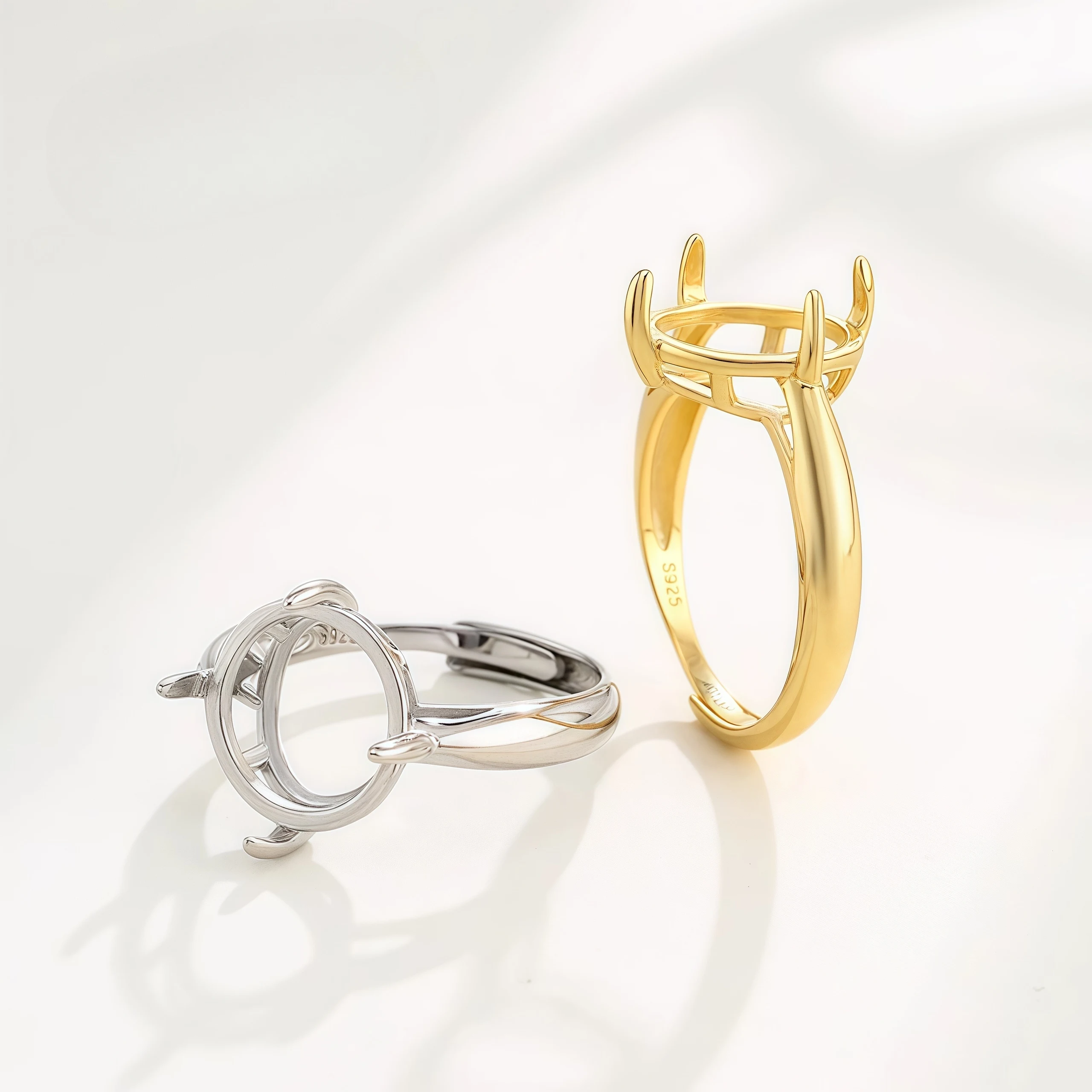 L Setting 3-15mm Oval Stone S925 Sterling Silver Multiple Sizes Ring Empty Support DIY for Women Fine Charm Jewelry Accessory - Image 4