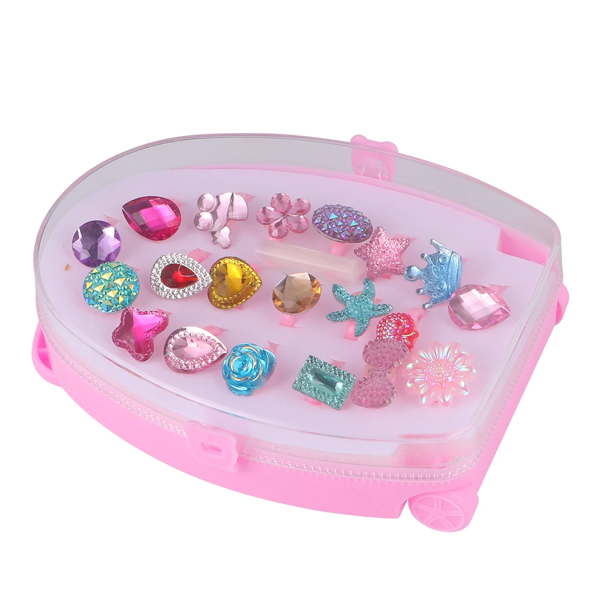 

20 Pcs Rings Bright Funny Kid Colorful Toy Little Girl Resin Pink Child