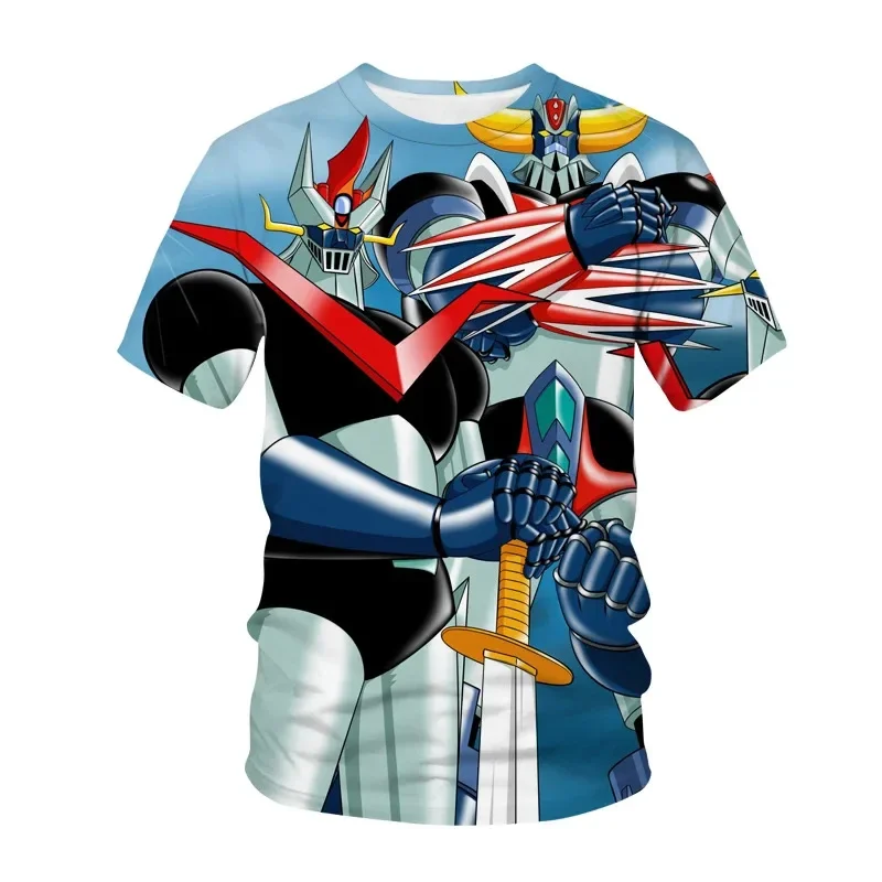 Summer 2024 New Popular Mazinger Z Graphic Men's T-shirt 3D Printed Animated Street Fashion Loose Comfortable Breathable Top