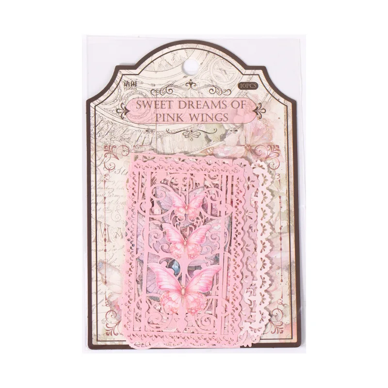 سلسلة دريم فراشات من الدانتيل ، 6 أنواع ، سكرابوكينغ ، يوميات يدوية الصنع ، ألبوم ، لوازم يوميات خردة ، تصنعها بنفسك ، 10 #5