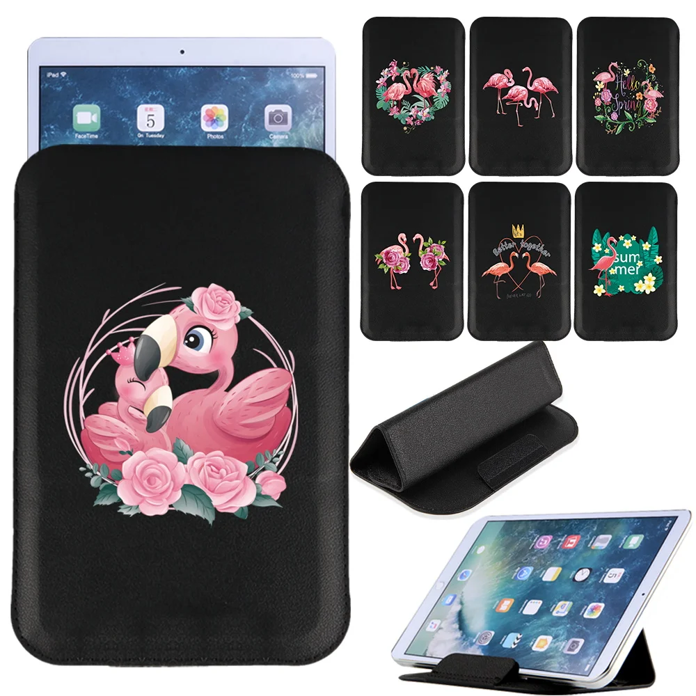 Tablet Bag for Apple IPad Air 1/2/3/4/5/IPad 5/6/7/8/9th/Mini 1/2/3/4/5/6/IPad 2/3/4/Pro 11/10.5/9.7 Flamingo Print Magnet Pack