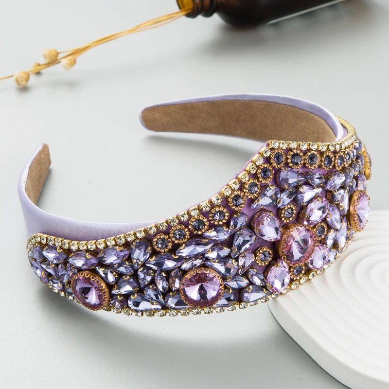 New Headband Baroque Retro Exaggerated High Head Top Korean Wide Edge Hair Accessories Headband