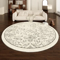 French Style Bedroom Decor Round Carpet Thick Plush Carpets for Living Room Fluffy Soft Bedside Rug Washable Cloakroom Floor Mat