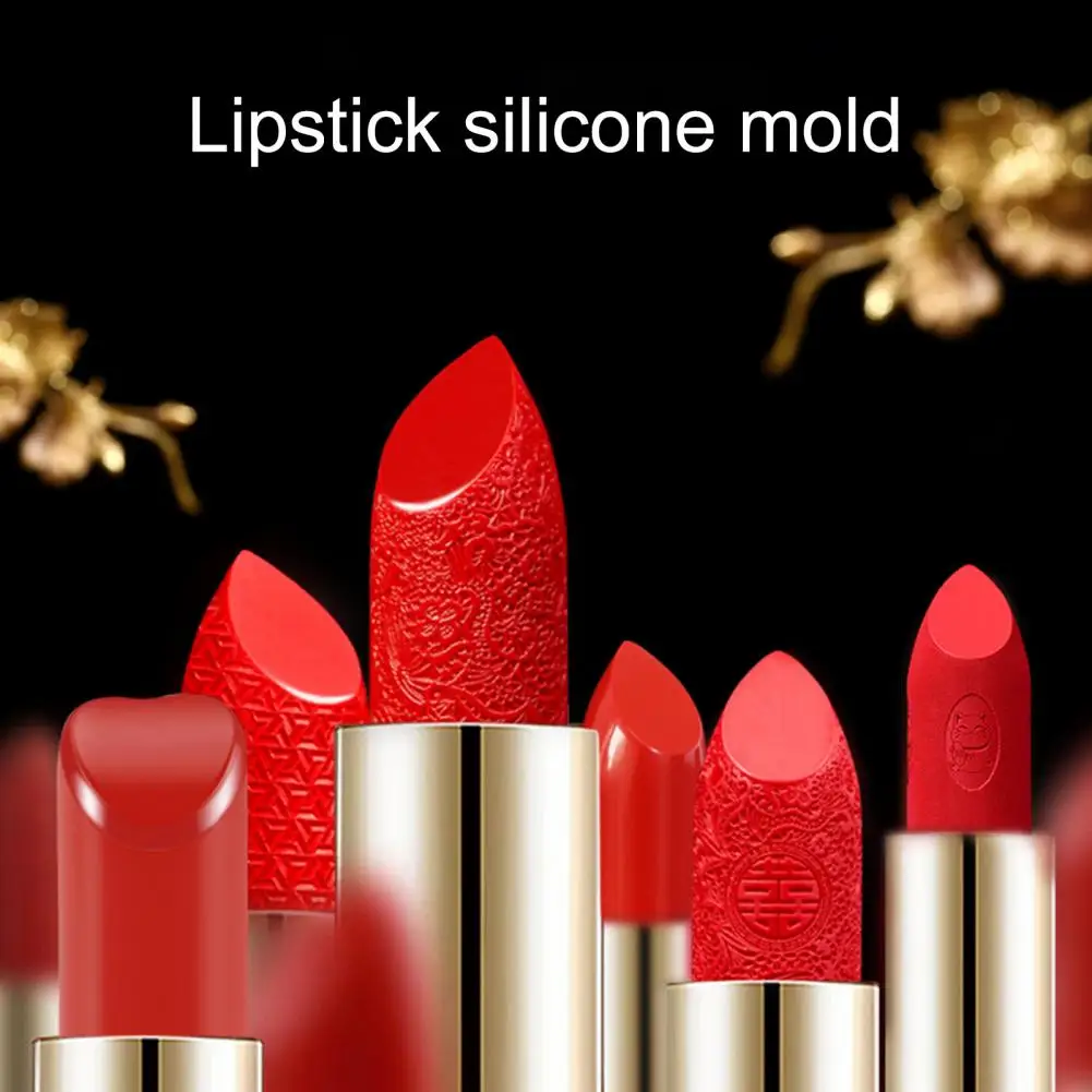 Useful  Lipstick Mold Portable Creative Non-stick Lipstick Mold Compact Chinese Style Cosmetic Mould for Beauty