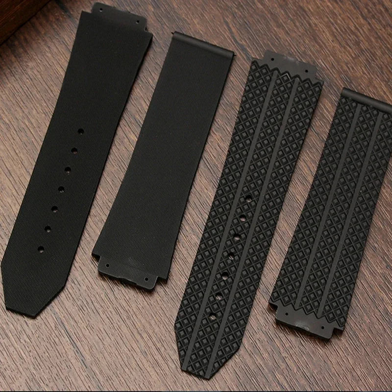 Silicone Watch Band For HUBLOT Big Bang Classic Fusion Series Skidproof Band Watch Strap 25*19mm black Wristband Watch Bracelet