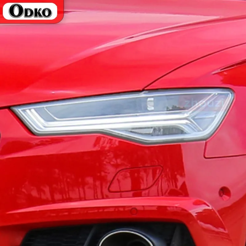 

For Audi A6 C7 4G S6 RS6 2012-2018 2016 Car Headlight Protective Film Smoked Black Tint Wrap Vinyl Transparent Lamp TPU Sticker