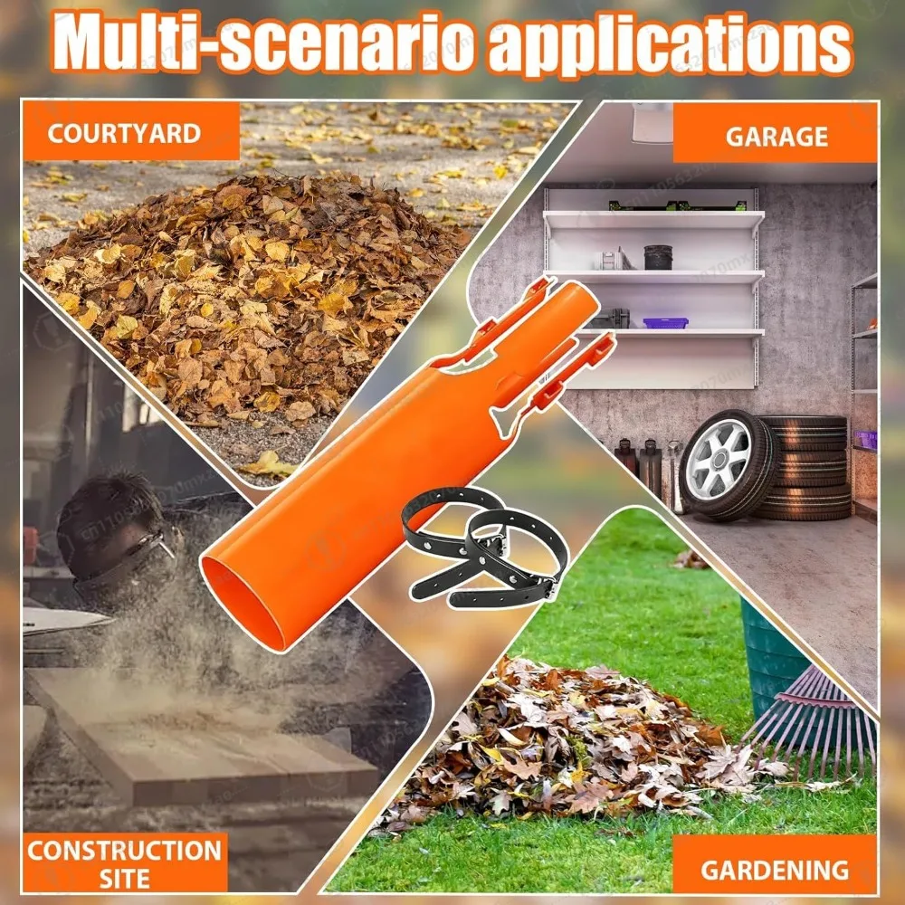 قطعة واحدة من معزز الهواء لمنفاخ أوراق الشجر، مضخم تدفق الهواء من الجيل الثاني، مضاعفة هواء منفاخ أوراقك (برتقالي، أسود)