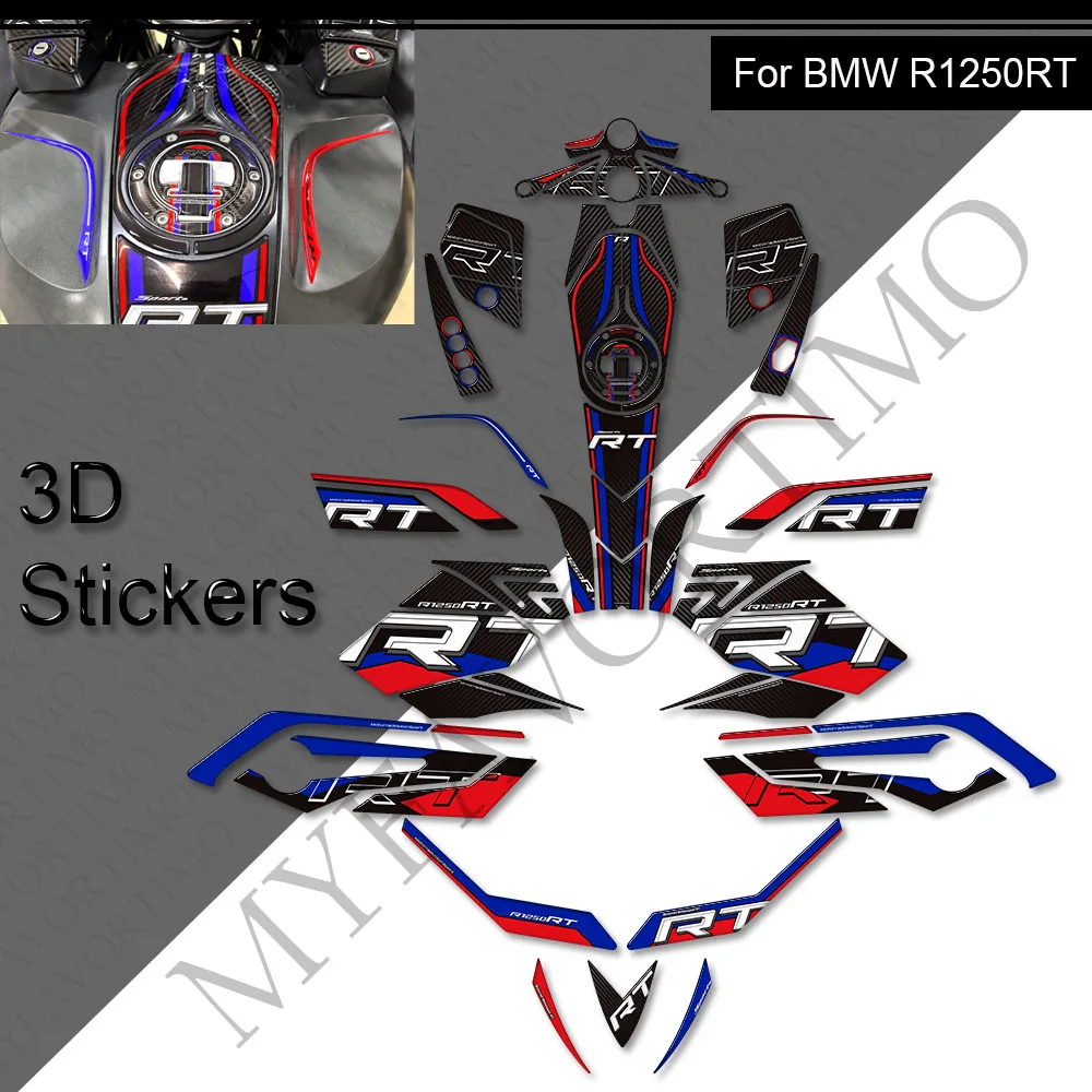 For BMW R1250RT R 1250 RT Motorcycle Tank Pad Fairing Fender Trunk Luggage Cases Protector Grips Kit Knee Wheels Stickers Decals