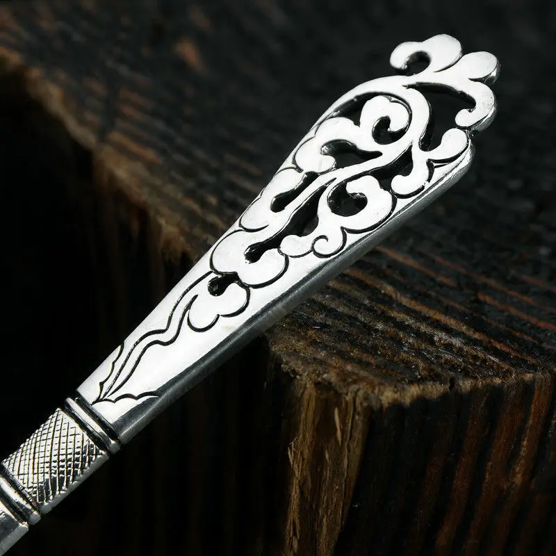 Thai silver s925 hollowed-out auspicious cloud tiara Hairpin  simple classical ethnic style hair Jewelry charm hanfu accessories