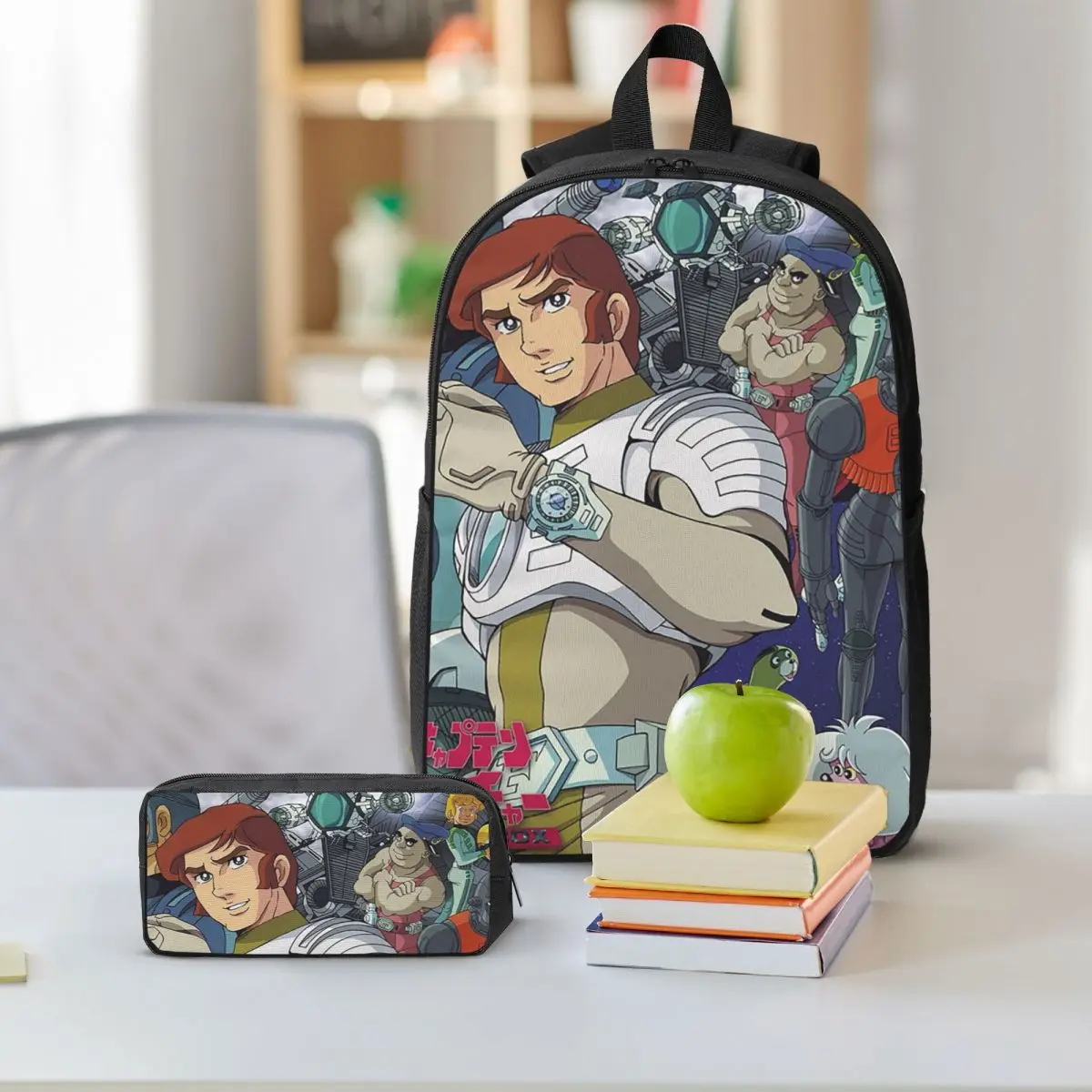Comet Crew Accessories Captain Future Backpack Student BookBag School Bag Shoulder Bags 3ps Insulated Lunch Bag Pencil Case