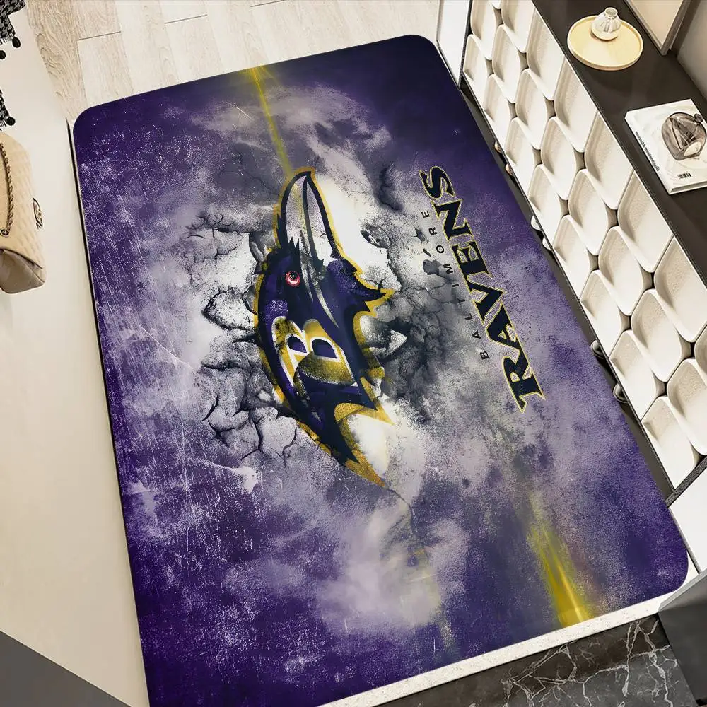 Alfombra de suelo B-Baltimore Ravens estilo INS, alfombra suave para dormitorio, lavadero, alfombra antideslizante para el hogar