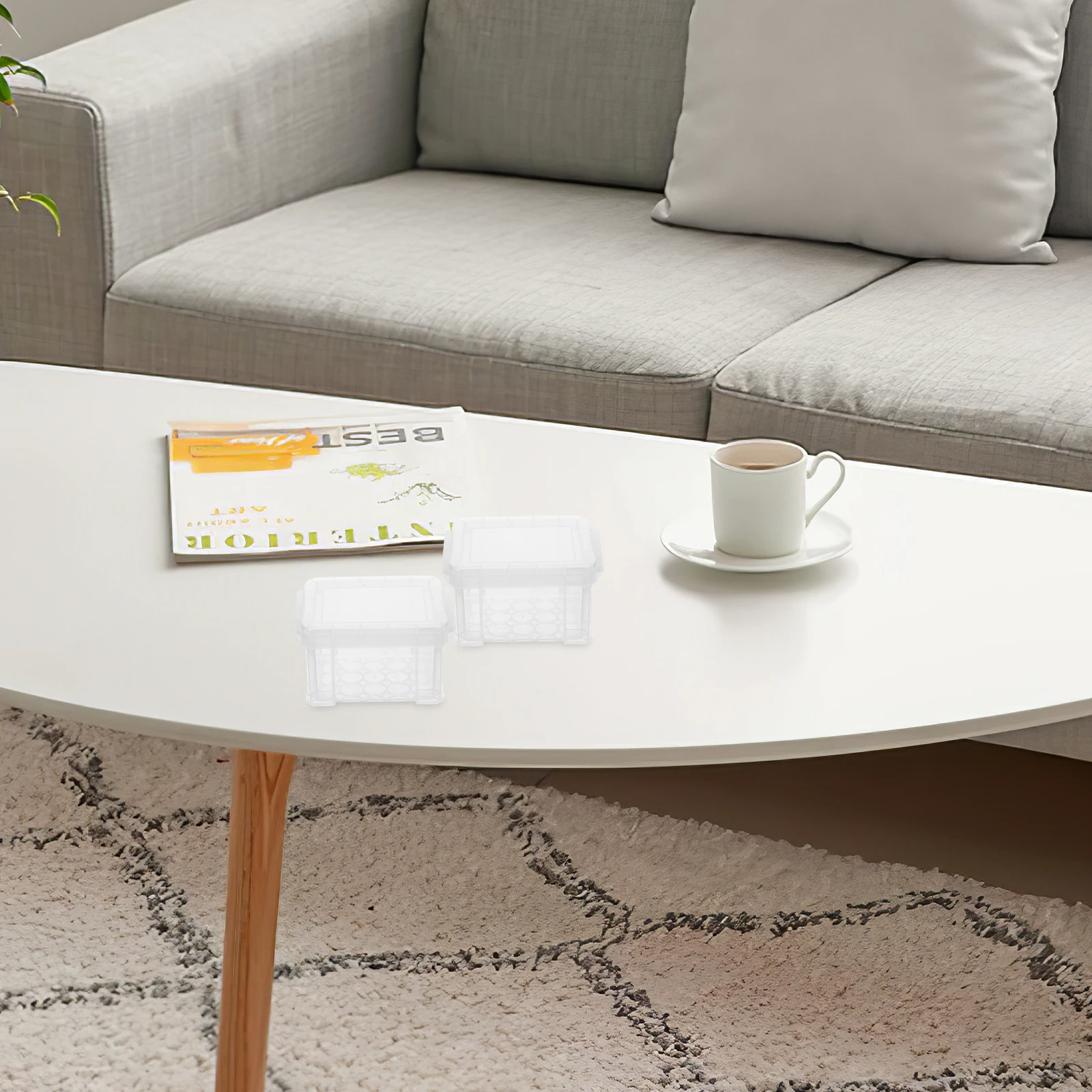 

10pcs Small Storage Containers Pp -Resistant Smooth Edges Clear Lid Stackable For Jewelry Cosmetics Craft Office