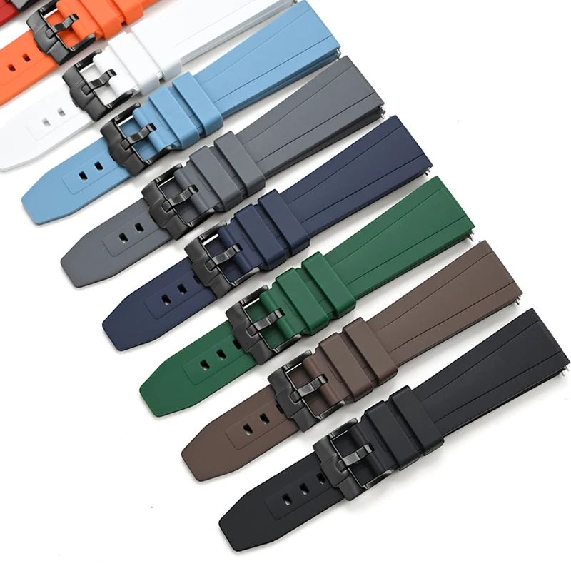 Liquid Silicone Watchband Straps Quick Release For Rolex For Omega For Seiko Watch Universal Replace Belt Waterproof Wrist Band