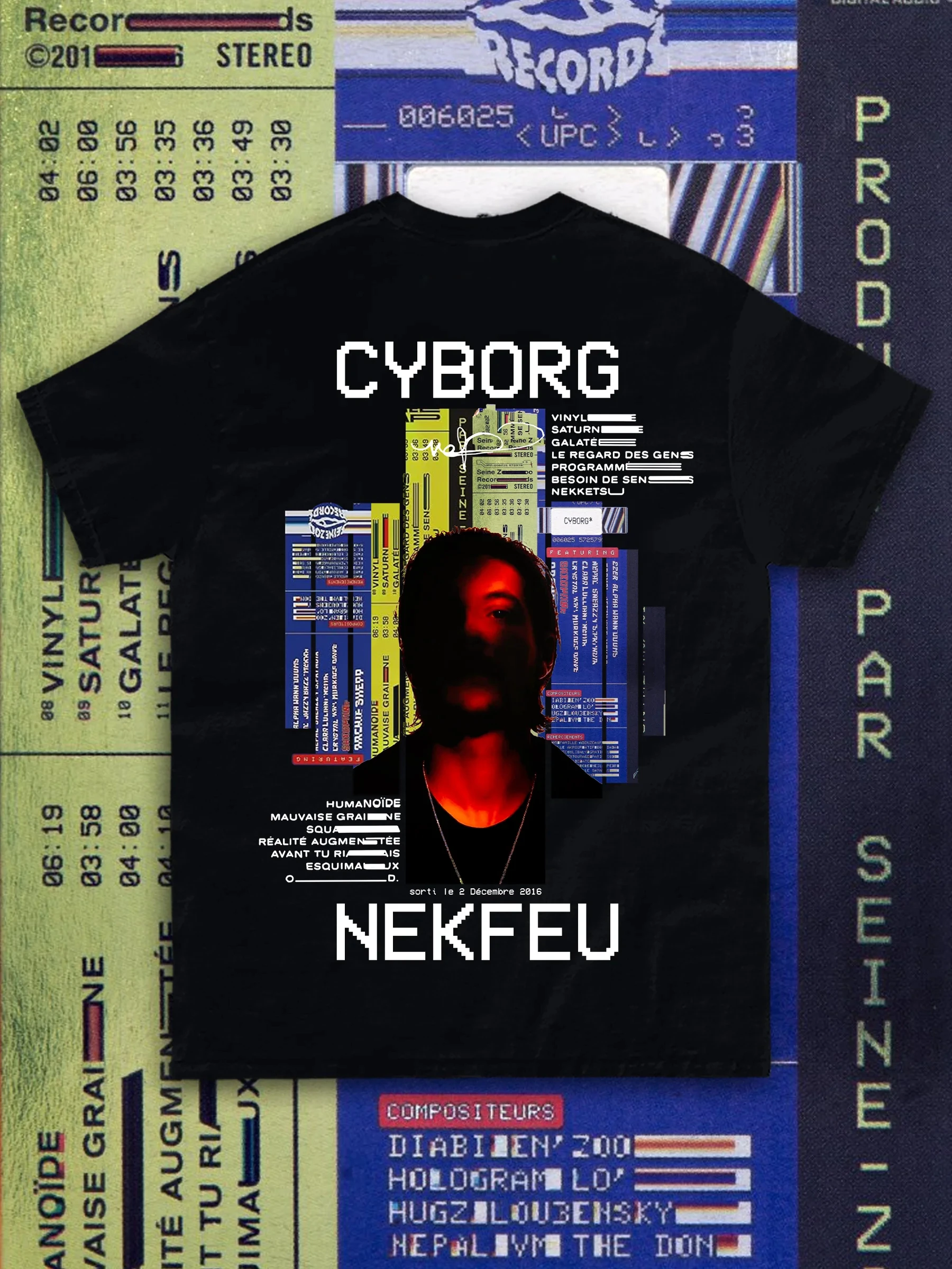 New 2026 CYBORG Rap Inspiré De Nekfeu Printed Cotton T-shirt Men's Summer Casual Top Short Sleeve Classic Male Women Tee Unisex