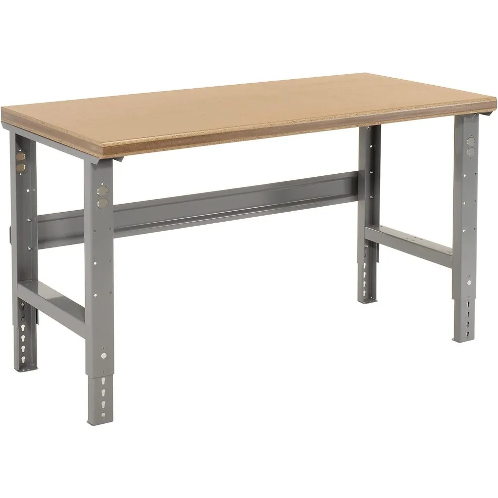 

Adjustable Height Shop Top Safety Edge Work Bench, 72" W X 36" D, Gray