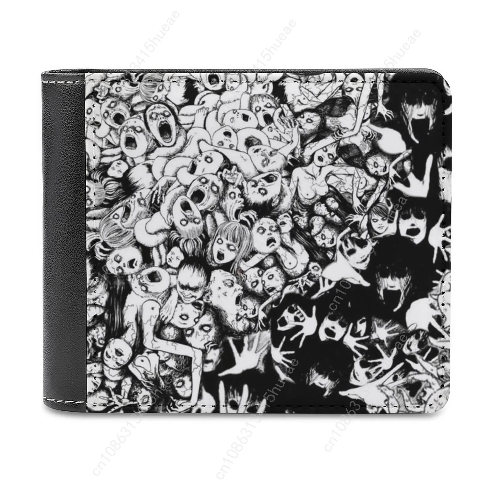 Junji Ito Mix Collage Men's Wallet Purses Wallets New Design Dollar Price Top Men Leather Wallet Junji Ito Collage Tomie Wall