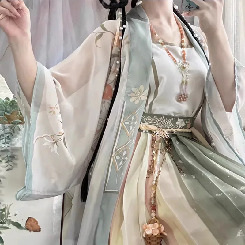 Ancient Chinese Hanfu Dress Women Cosplay Costume Vintage Summer 3pcs Sets Party Outfit Hanfu Dress Song Dynasty Suits Plus Size