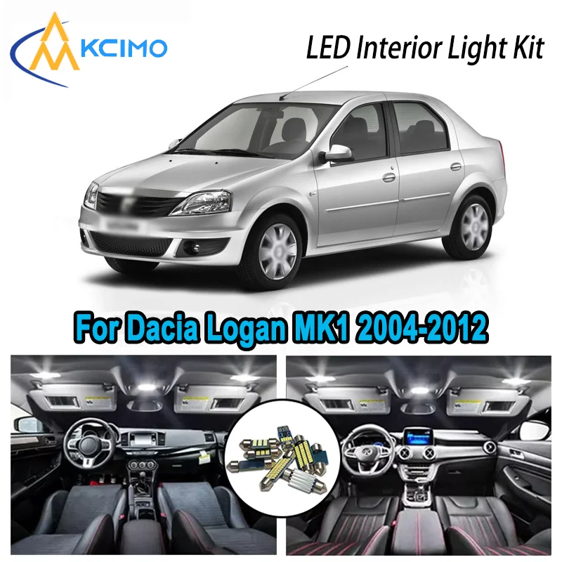

For Dacia Logan MK1 2004-2012 2005 2006 2007 Premium Bright LED Interior Dome Map Trunk Light Kit Car Led Lamps Canbus No Error