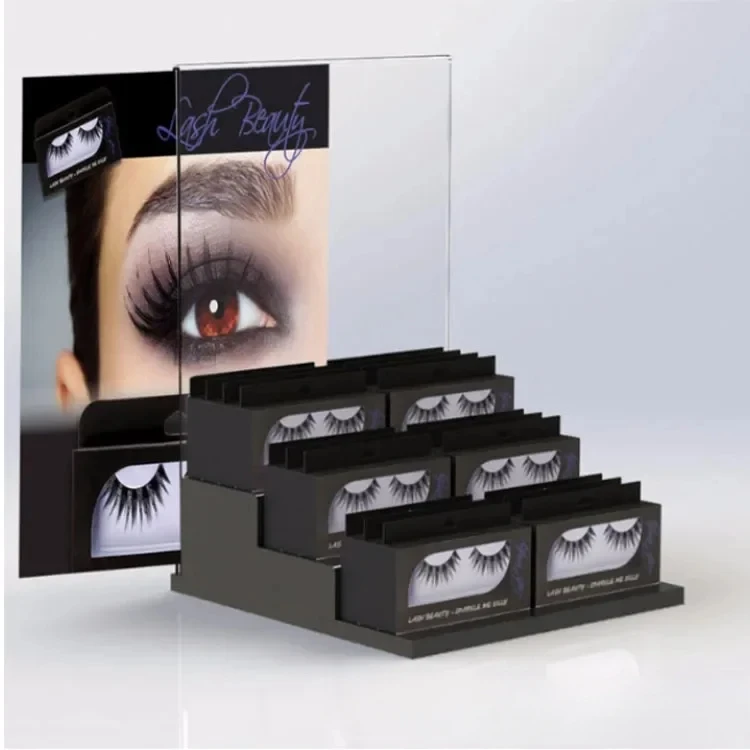 factory high-end shopping mall fake eyelash display stand acrylic transparent crystal product display stand