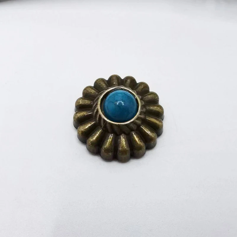 10 Stück Retro-Blumennieten, Chrysanthemen-Abzeichen, dekorative Metallknöpfe mit Schraubverschluss, Schnallen für DIY-Taschen und Kleidungszubehör – Detail 14