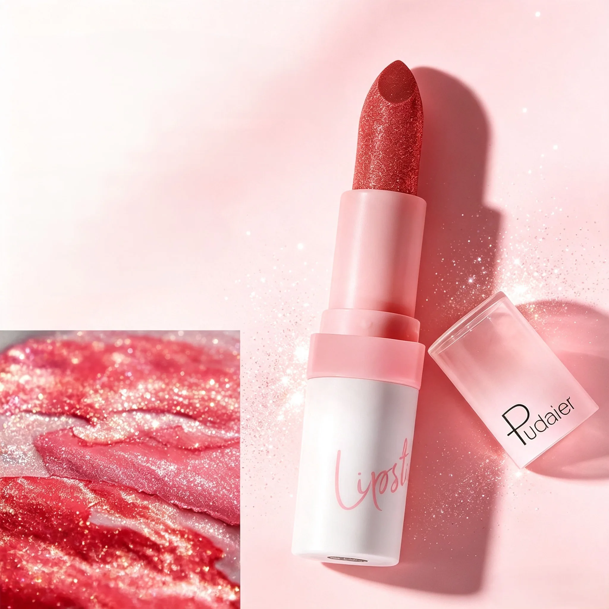 Shimmer Metallic Matte Lipstick 10 Colors Waterproof Smudge-proof Lip Gloss for All Skin Tones