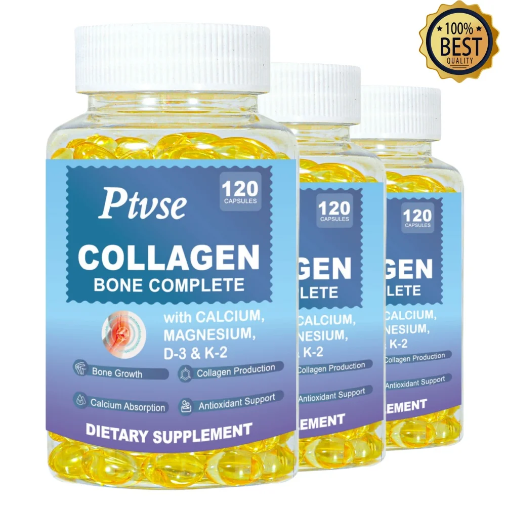 Ptvse Collagen Bone Complete Capsule with Plant Calcium & Magnesium Support Bone Growth Collagen Production & Calcium Absorption