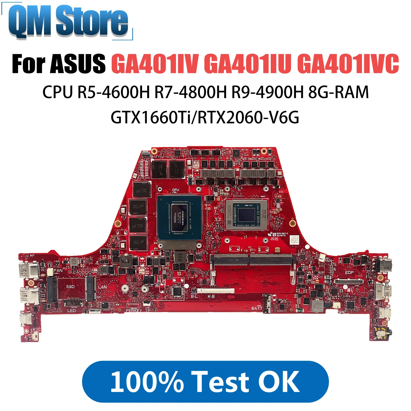 GA401I Mainboard For ASUS ROG Zephyrus G14 GA401IV GA401IU GA401IVC Laptop Motherboard CPU With R5 R7 R9 GTX1660Ti/V6G