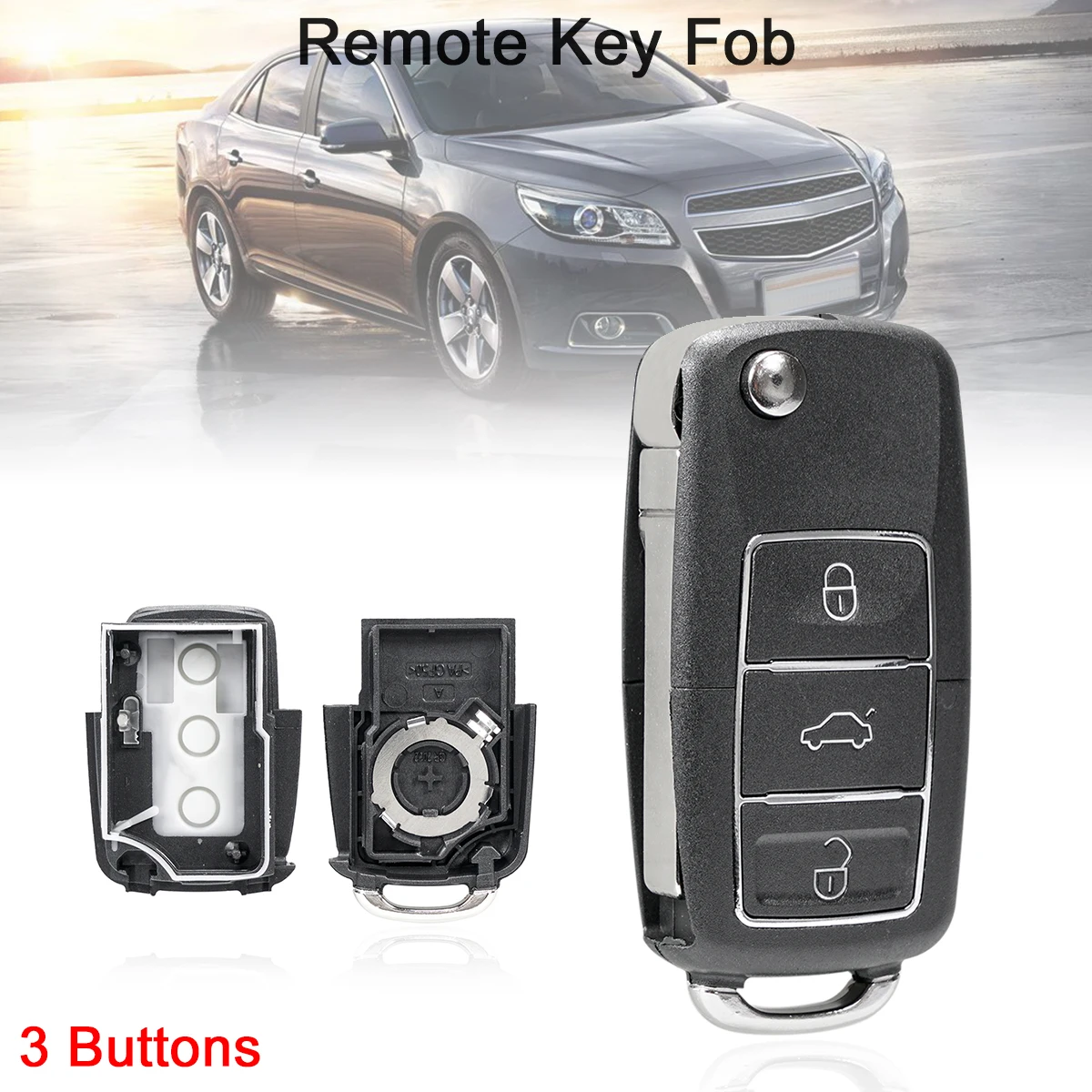 

3 Buttons Flip Folding Remote Replacement Key Case Car Key Fit for Volkswagen Vw Jetta Golf Passat Beetle Skoda Seat B5 Polo